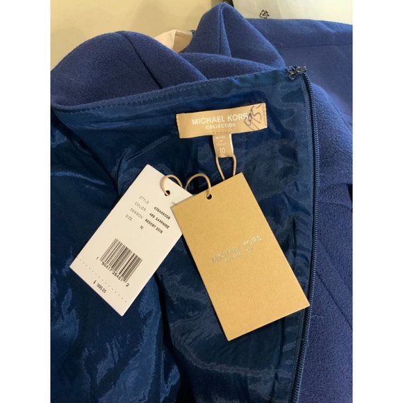 Michael Kors Collection Navy Blue Wool Crepe Dress, Size 10 NWT $1,995 - Picture 6 of 6